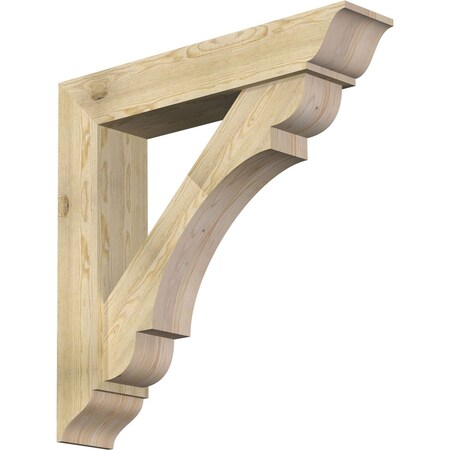 Ekena Millwork Olympic Traditional Rough Sawn Bracket w/ Offset Brace, Douglas Fir, 8"W x 40"D x 40"H BKT0806X40X40OLY01RDF
